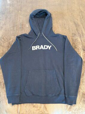 BRADY Brand Tom Brady Navy Blue Spellout Pullover Hoodie Men's XL